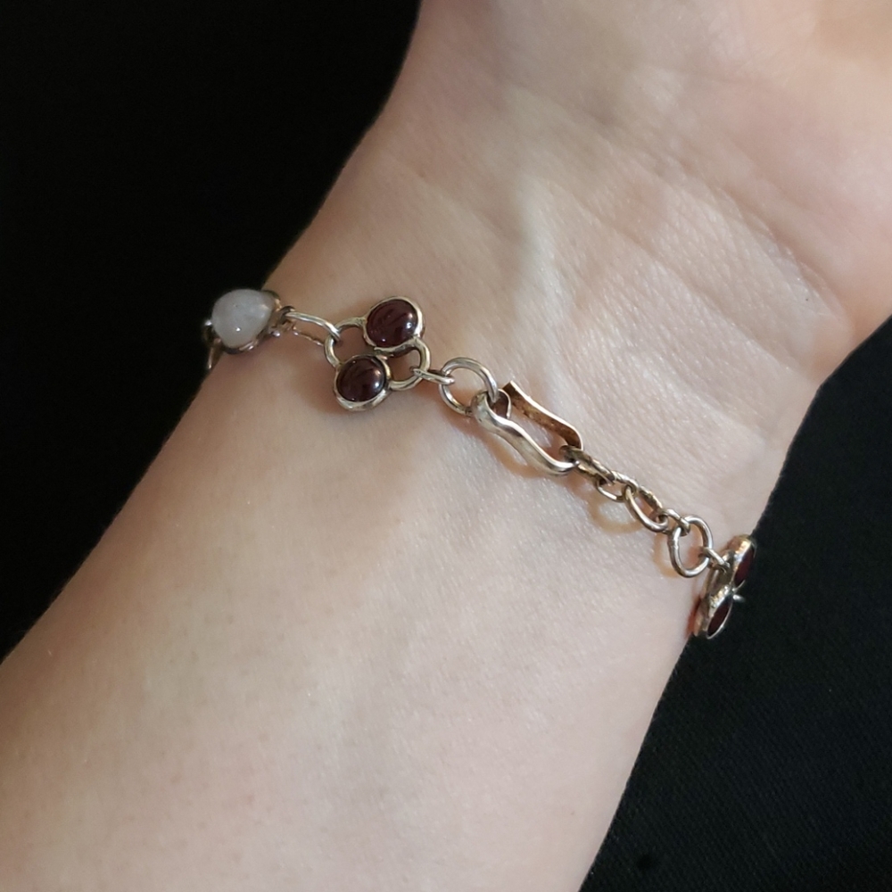 Ruby & Moonsone Sterling Silver Bracelet - image 4